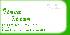 timea klemm business card